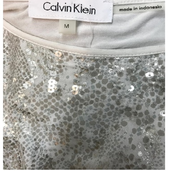Calvin Klein Embellished Animal Print Blouse - Picture 5 of 6